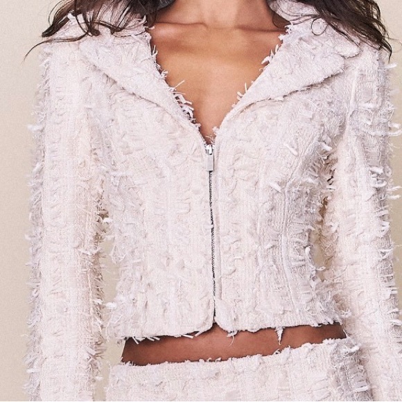 Danielle Guizio Ivory Textured Blazer - Picture 7 of 7